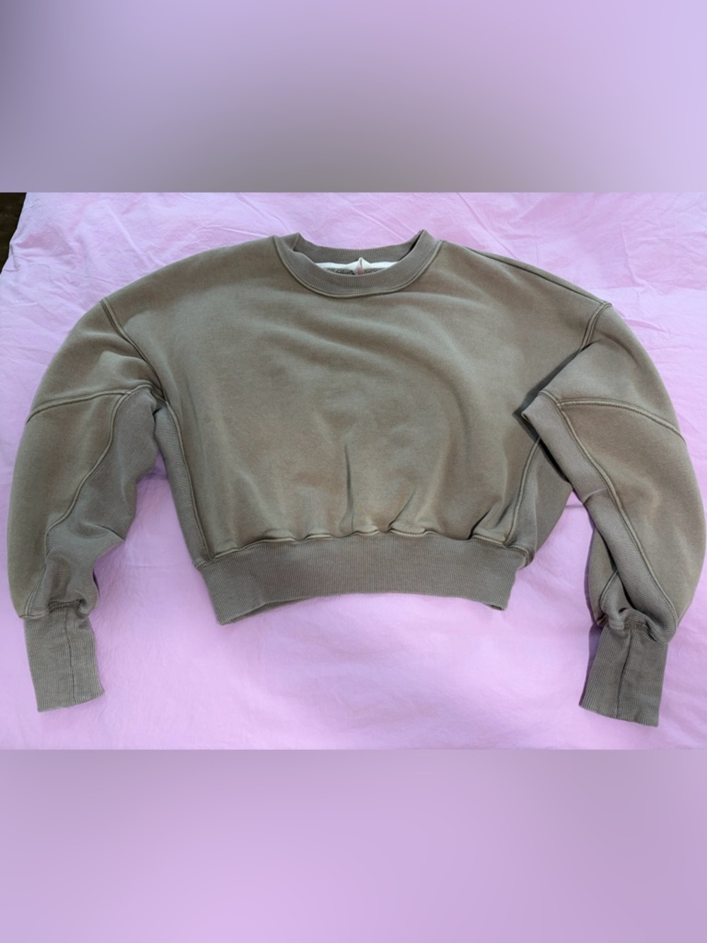 FP Movement by Free People Beige Cropped Sweatshirt